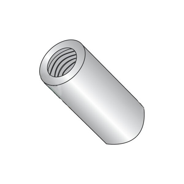 Newport Fasteners Round Standoffs, #8-32 Thrd Sz, 5/16 in Bd L, Brass Nickel Plated, 1/4 in OD, 500 PK 517849 - main